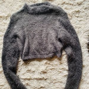 Fuzzy crop top sweater NEVER WORN